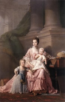  enfants - Reine Charlotte avec ses deux enfants Allan Ramsay portraiture classicisme